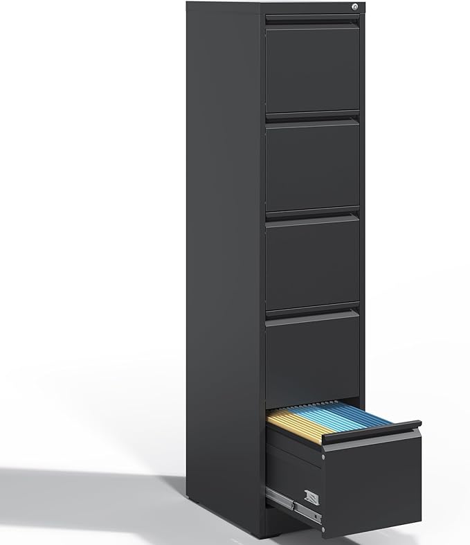 OPTYMIRA 5 Drawer Metal File Cabinet Heavy Duty Locking File Cabinets Home by OPTYMIRA