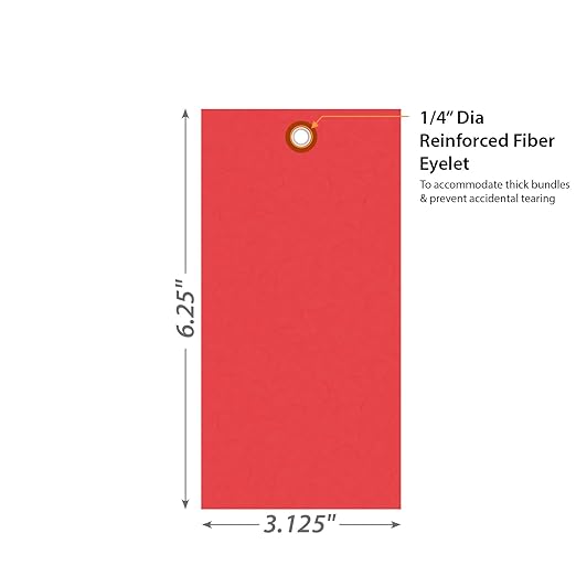 SmartSign 6.25 x 3.125 inch “Red” Blank Tyvek Shipping Tags - Image 4