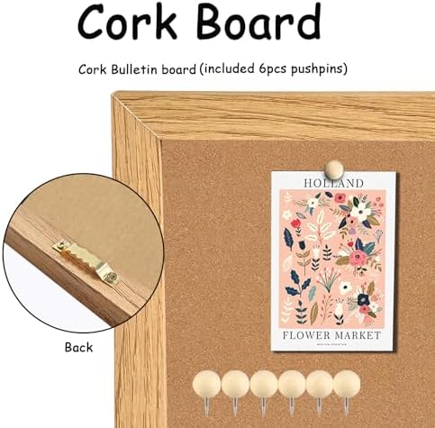 Cork Board Bulletin Board,Large Corkboard for Walls,11.8" x 35.4",B...
