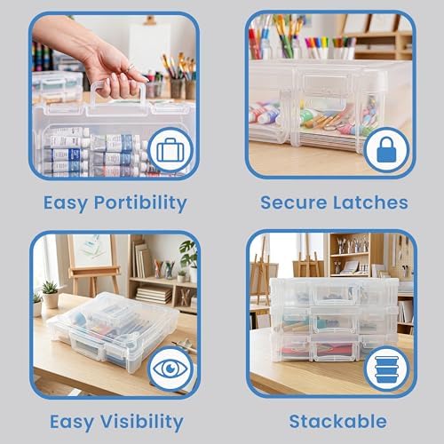 artbin 12 x 12 craft organizer with handle showing dimensions