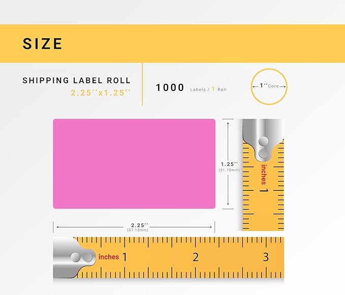 HOUSELABELS 2.25" x 1.25" Pink Address Labels on 1" Core Compatible - Image 3
