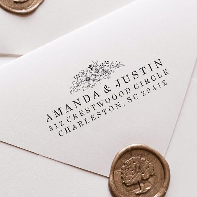 Custom Floral Address Stamp | Choose from 12 Designs | Multiple Ink Color - Image 3
