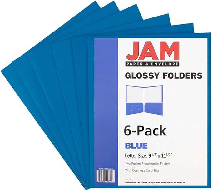 JAM PAPER Laminated Two Pocket Glossy School Folders - Image 6
