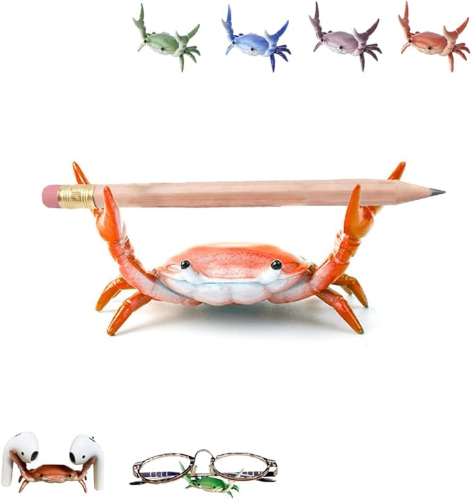 Crab Pen Holder for Desk, Cute Multifunctional Weightlifting Desk Crab Pencil by Unknown