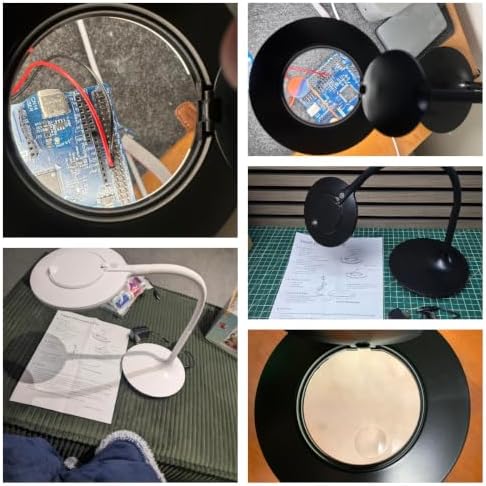 3X+6X Magnifying Glass with Light and Stand, Dimmable LED Magnifying Lamp