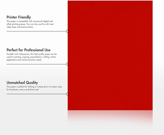 LUXPaper 8.5" x 11" Paper | Letter Size | Holiday Red | 60lb. Text | 500 Qty - Image 8