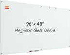 MaxGear Glass Whiteboard, Tempered Magnetic Dry Erase Board 96 x 48 Inch by MaxGear