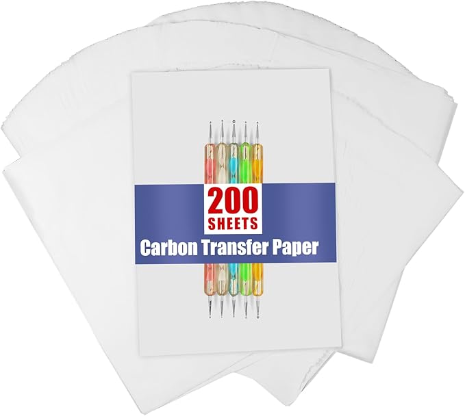 200 Sheets White Carbon Transfer PaperGraphite Tracing Paper by Ueerdand
