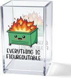 Vgrti Everything is Figureoutable Acrylic Cosmetic Pencil Pen Holder Cup by Unknown