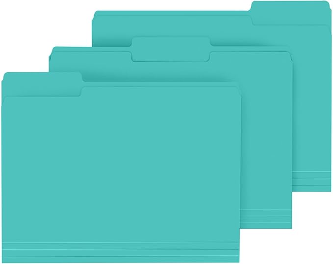 File Folder, PANDRI 120 Pack File Folder, 1/3 Cut Tab, Letter Size, Filing by PANDRI