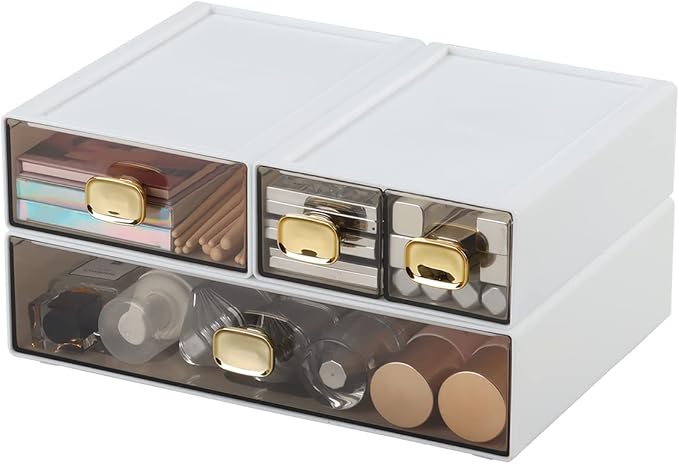 OSteed Spacious Desktop Storage Box, 1 Large 1 Middle & 2 Small Storage Drawers - Image 7