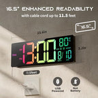 easyera 16.5" large digital wall clock with bt, package contents