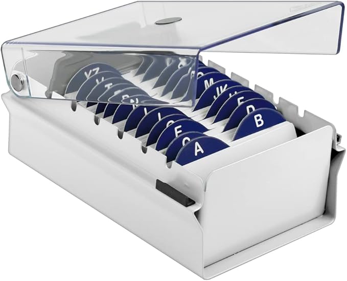 Acrimet Index Business Card Size File Holder Organizer Box Metal Base Heavy Duty by Organizingyourlife