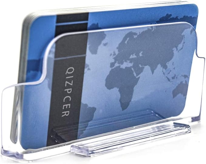 Qizpcer 16 Pack Clear Desktop Business Card Holder Display, Plastic Business - Image 2