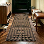 easy jute runners for hallways 2x6, washable striped shown in use