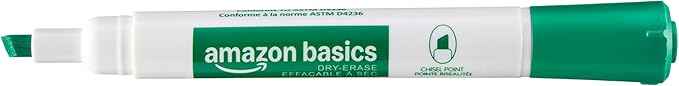 Amazon Basics Low-Odor Dry Erase Whiteboard Markers, Chisel Tip, 4 Assorted - Image 3