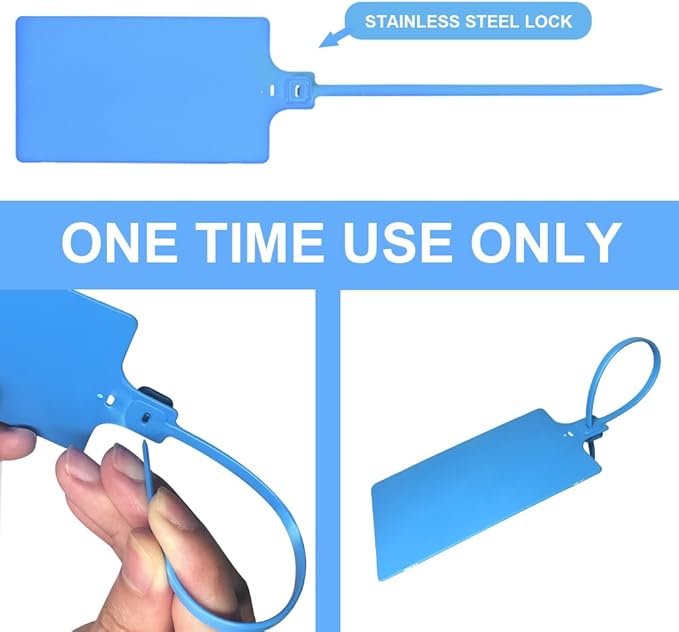 400Pcs Plastic Seals Shipping Label Tags, Writable Marker Big Sign Tie - Image 4