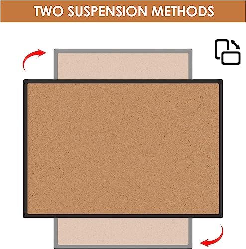 Cork Board Bulletin Board 24 x 18, Black Aluminium Framed Corkboard, Office B...