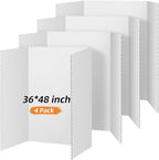 Henoyso 4 Pcs 36 x 48 Inch White Trifold Poster Board Large Tri Fold by Henoyso