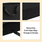BagDream Black Gift Bags with Handles 8x4x11 Inch 50pcs Black Kraft Paper Bags - Image 6
