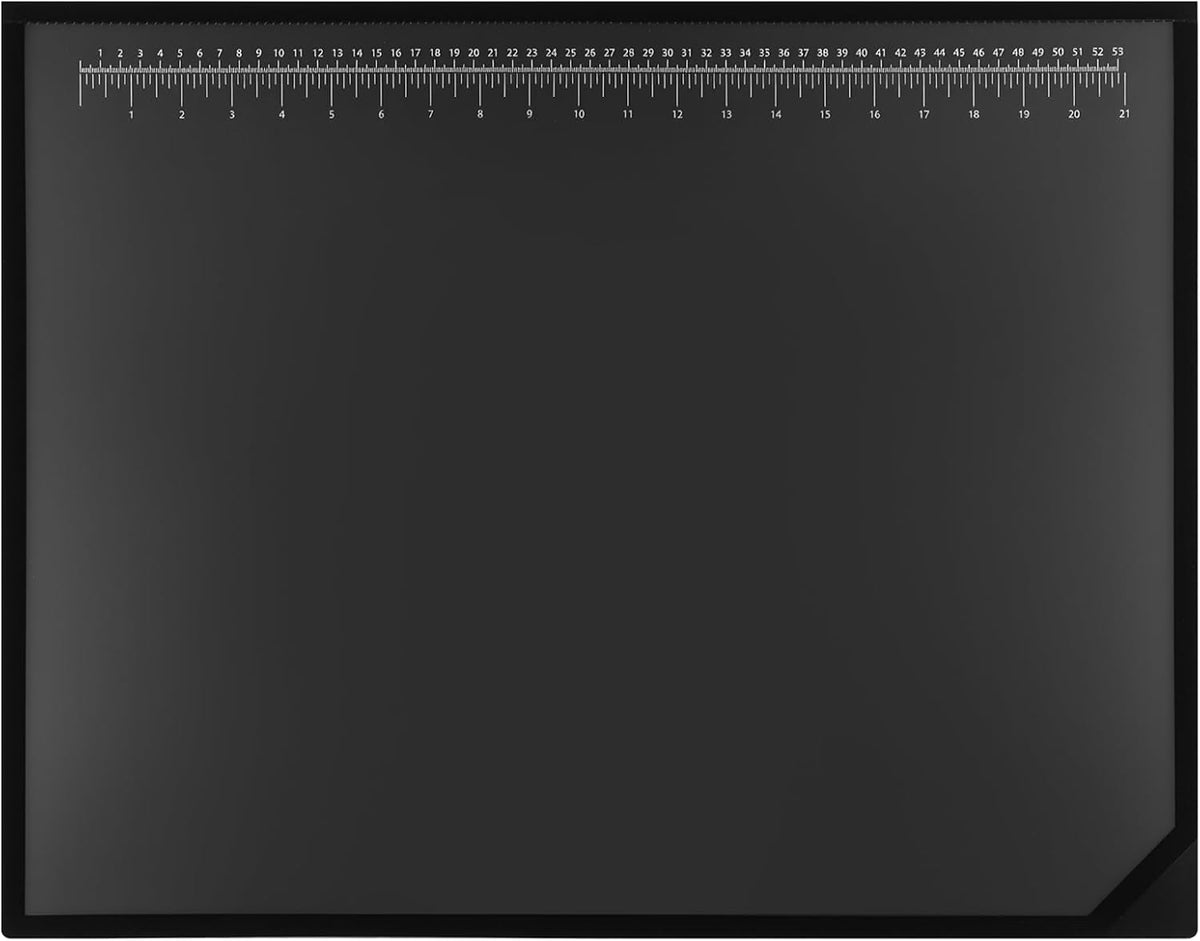 Colingmill 24 x 19 Inch Black Desk Pad with Clear Ruler Overlay