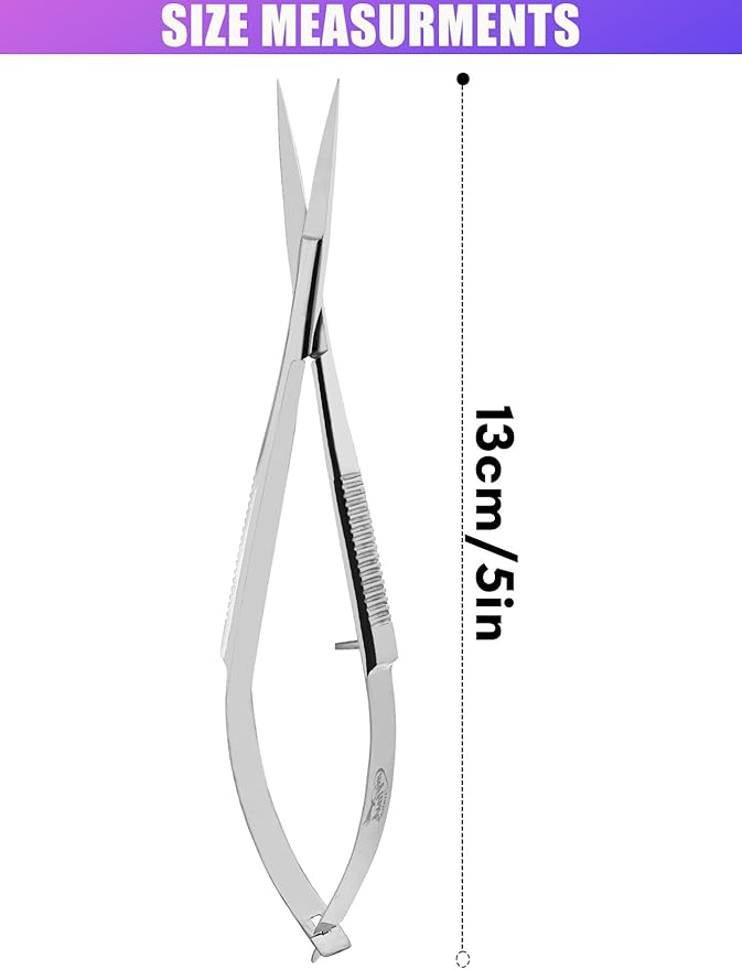 Cross Edge Spring Scissors 5 Inch straight Stainless Steel Precision Eyebrow & - Image 4