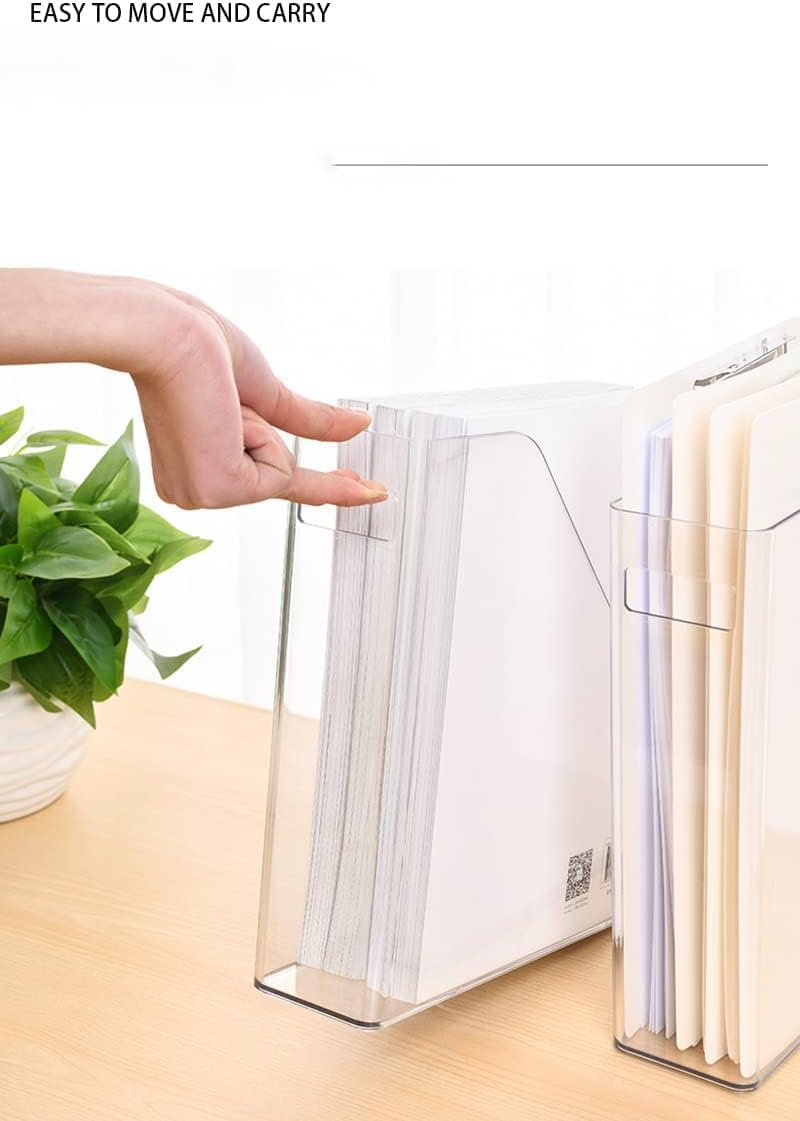 Magazine Holder, Clear Plastic Vertical File Magazine Organizer, Desktop File...