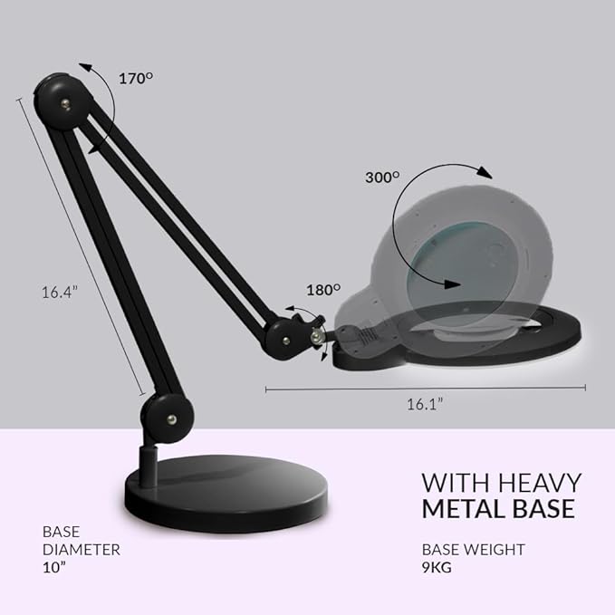 Neatfi XL Bifocal LED Magnifying Lamp, 7-Inch Acrylic Lens, 5D/20D Magnification - Image 4