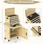 dreamade 5-drawer tool chest combo, rolling tool cabinet, close-up detail