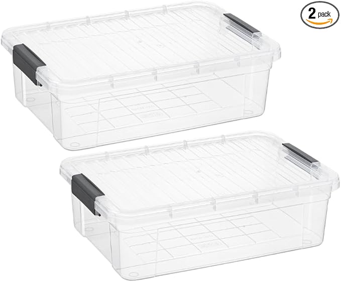 Superio Storage Bins with Lids, Stackable Totes, BPA Free, Odor Free, Organizer by Superio