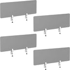 Desk Divider 4 Pcs Desk Privacy Panel 47.2''L x 15.8W'' Office Partitions Grey by Yeaborn