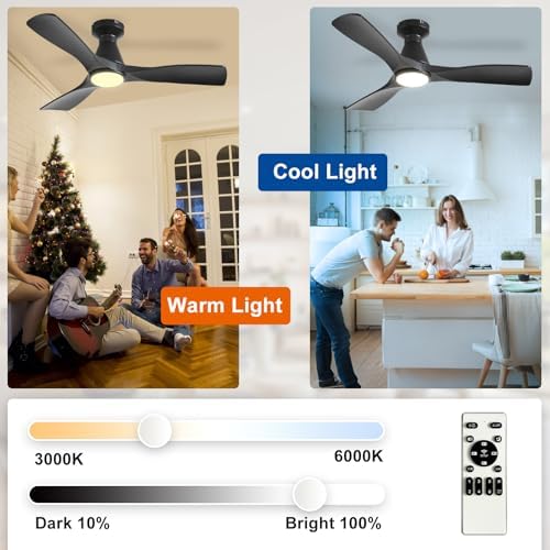 depuley 42-inch ceiling fans with lights: black 3, package contents