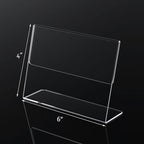 NIUBEE Slanted Back Acrylic Sign Holder 6 x 4 Inches, Restaurant -Horizontal - Image 3