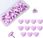 Aoxsie 28pcs Decorative Cute Push Pins Heart Purple Thumbtacks Thumb Tacks by Unknown
