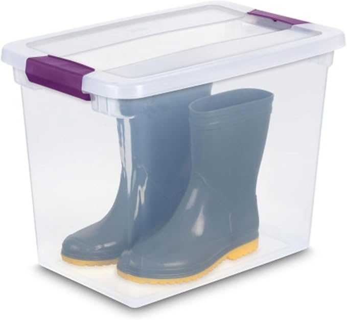 Sterilite 6-Pack 27 Quart ClearView Latch Box, Stackable Organizer Bins - Image 6