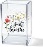 Vgrti Just Breathe Acrylic Cosmetic Pencil Pen Holder Cup, Inspirational by Unknown