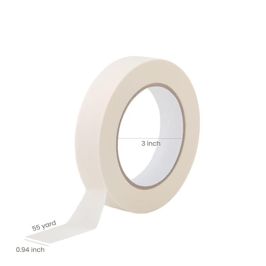 Lichamp Masking Tape 1 inch, 3 Pack General Purpose Beige White Masking Tape - Image 4
