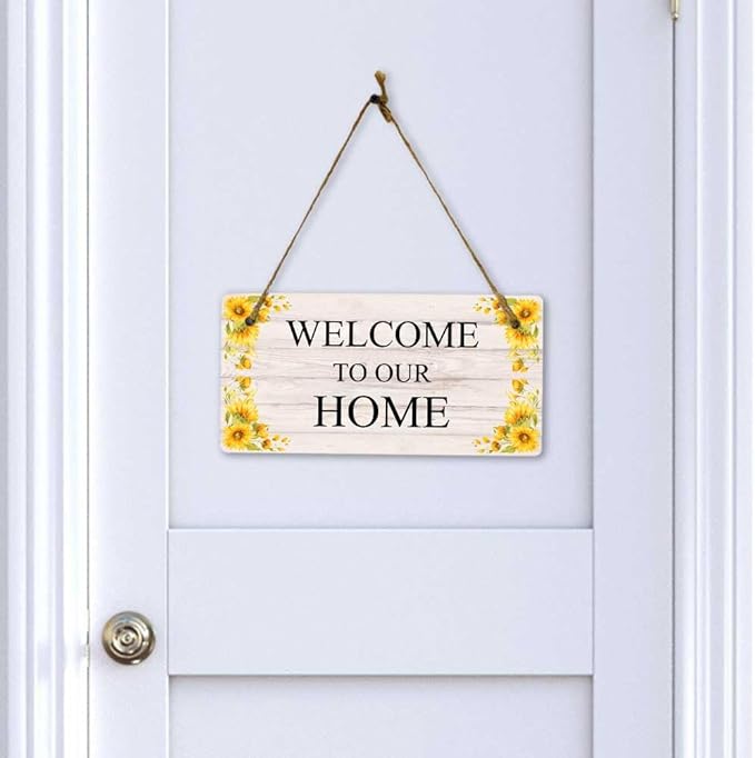 Signs ByLITA Sunflower Corners Rustic Wood Personalized Hanging Wall or Door - Image 6