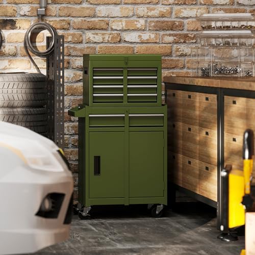dreamade 5-drawer tool chest combo, rolling tool cabinet shown in use