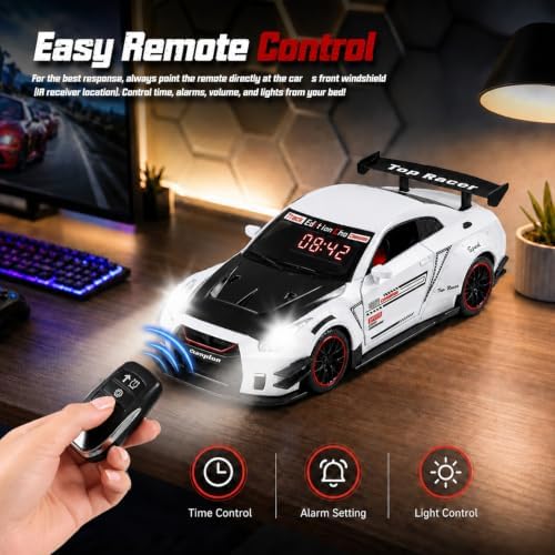 car loud alarm clock for heavy sleepers adults, front angle view