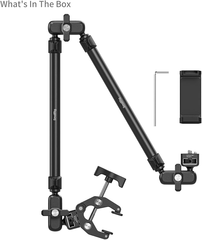 SmallRig 22.4" Magic Arm with Super Clamp, Overhead Phone Mount, Flexible Desk - Image 4