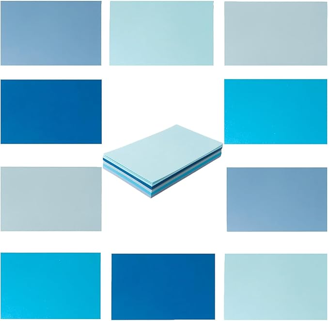 50 Sheets Small Colored Cardstock Paper 5 Colors, 250 GSM Heavy Card Stock by Topeen