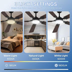 ceiling fans with lights, 52 inch modern ceiling, side view