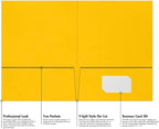 LUXPaper 9" x 12" Presentation Folders | Two Pocket | Sunflower Yellow | 100lb. - Image 3