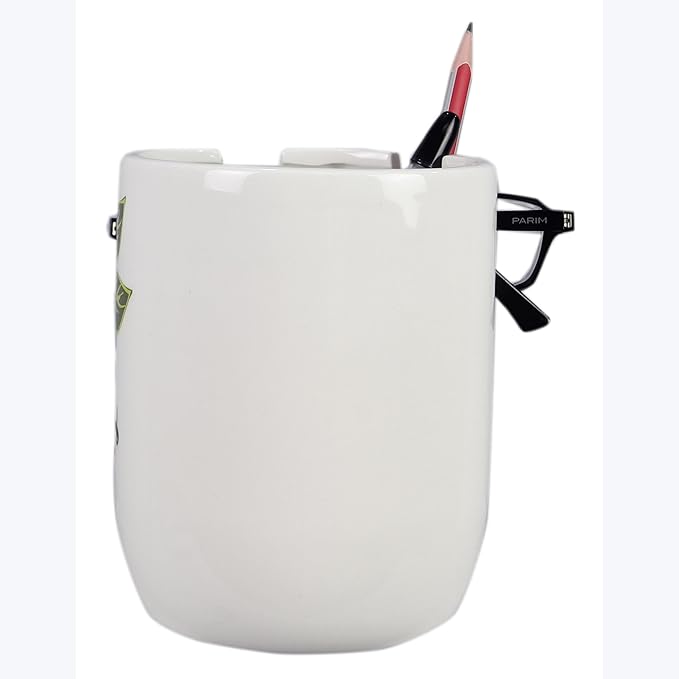Young's Inc Ceramic Eyeglass and Stationery Holder Cup – White Face Desk - Image 7