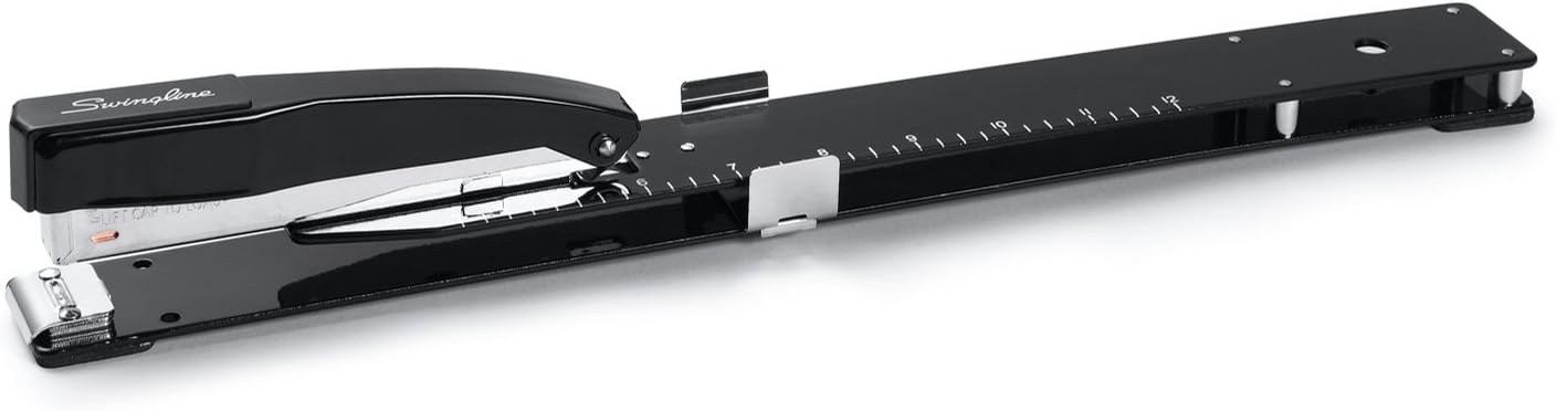 Swingline Long Reach Stapler, 20 Sheet Capacity, Jam Free, 12" Reach, Metal, Black (S7034121P)