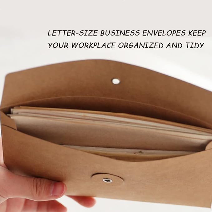 10pcs A4 Kraft Paper Envelopes Portfolio Foolscap File Folders Document Folder - Image 7