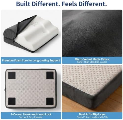 Foot Rest for Under Desk at Work, Ergonomic Footrest Stool, 3 Adjustable Heig...