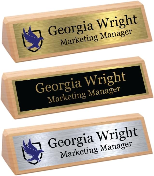 Custom Desk Wedge Name Plate by GemAwards