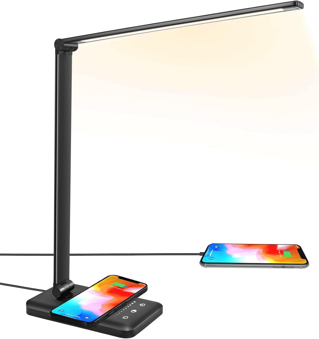 led desk lamp with wireless charger, usb charging, main product view